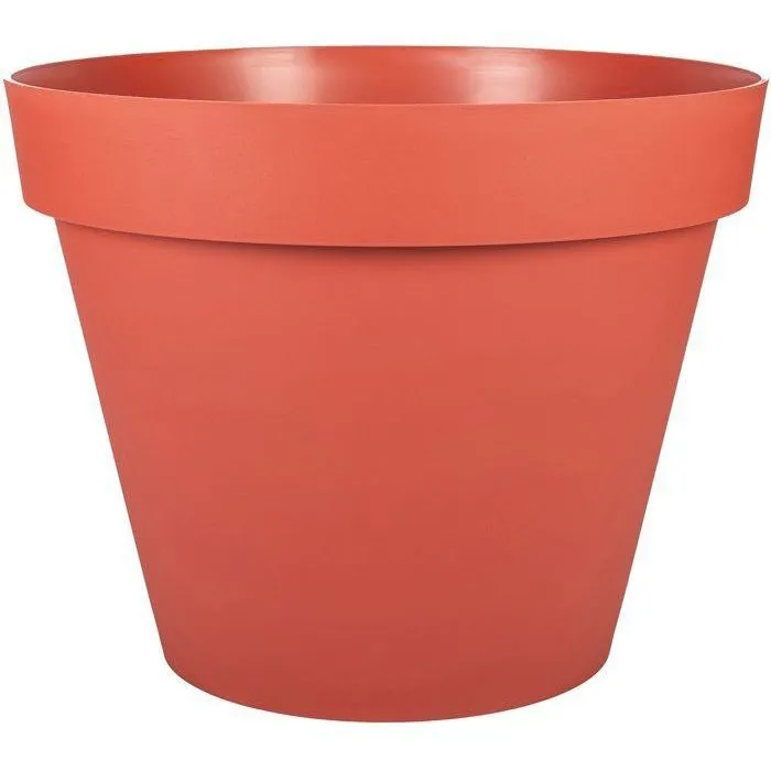 Eda Pot de fleur Toscane rond, Ø 60 cm, 76 L, intérieur/extérieur, anti-UV et gélif, couleur orange terre battue, fabriqué en France Eda Pot de fleur Toscane rond, Ø 60 cm, 76 L, intérieur/extérieur, anti-UV et gélif, couleur orange terre battue, fabriqué en France