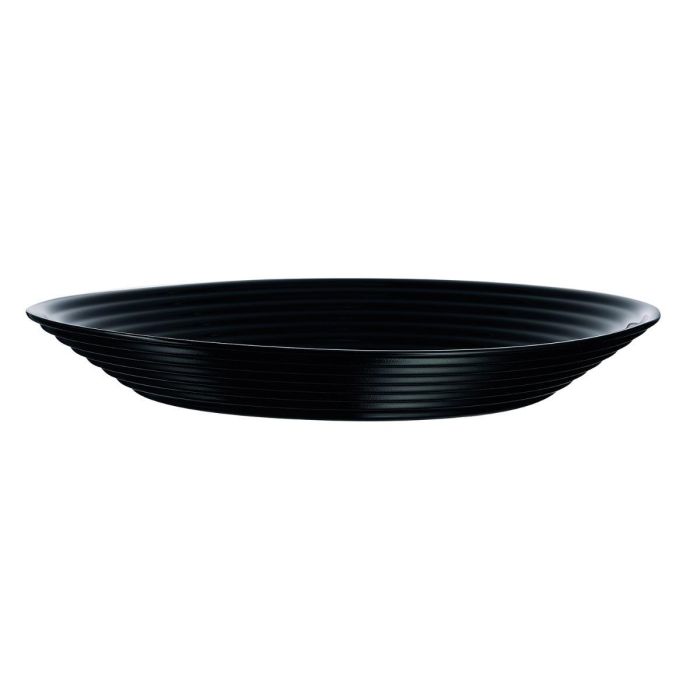 Plato Hondo Vidrio Harena Negro Luminarc 23,5 cm 1