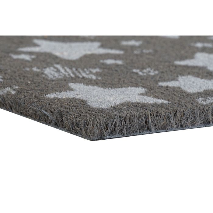 Paillasson DKD Home Decor Gris Caoutchouc Etoiles Blanc Vert 2 Unités Fibres de coco (60 x 40 x 1,5 cm) 1