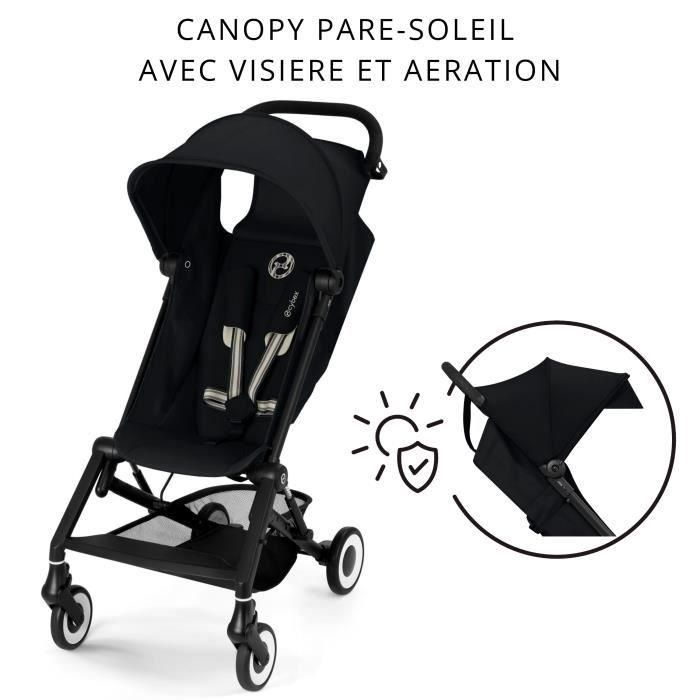 Poussette canne ultra-compacte Agis CYBEX - 5 a 22 kg (6 mois - 4 ans) - poussette légere 6,3 kg - compatible avion - Magic Black 3