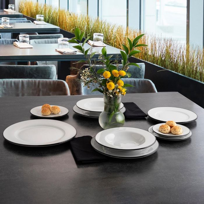 Plato Llano Porcelana Glacial Filo Bidasoa 25 cm (24 Unidades) 1