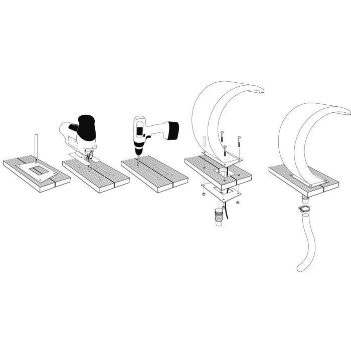 Cascade inox UBBINK Mamba Led pour tous types de piscine - Eclairage 20 LED bleu intégré 3