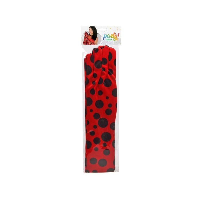Guantes Mariquita Rouge en Polyester pour Déguisement d'Insecte Coccinelle, Accessoire Adulte Thème Animaux
