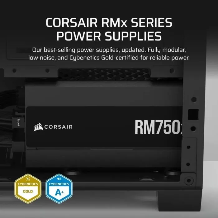 Corsair RM750x Shift - Alimentation PC Modulaire 750W 80 PLUS Gold, ATX 3.1, PCIe 5.1, câble 12V-2x6, ventilateur 140mm silencieux Corsair RM750x Shift - Alimentation PC Modulaire 750W 80 PLUS Gold, ATX 3.1, PCIe 5.1, câble 12V-2x6, ventilateur 140mm silencieux