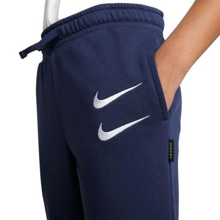 Pantalons de Survêtement pour Enfants Nike Swoosh Bleu foncé 3 Pantalons de Survêtement pour Enfants Nike Swoosh Bleu foncé 3