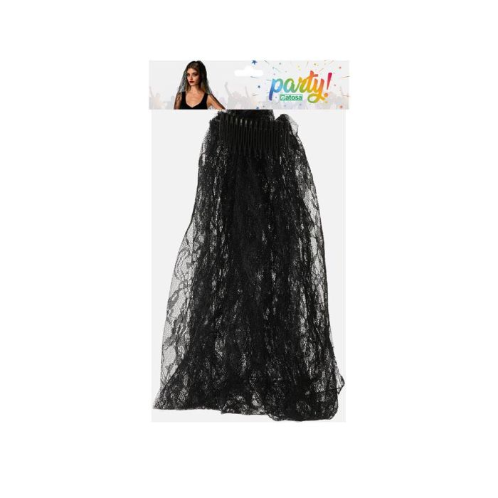 Diadema pour déguisement avec voile noir en dentelle - Accessoire fantôme, veuve ou gothique - Halloween