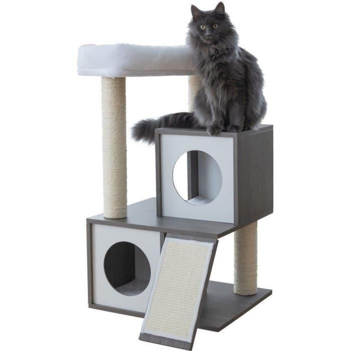 KERBL - Arbre a chat FLAIR - 48x44x86cm - Blanc/gris - Sisal 1