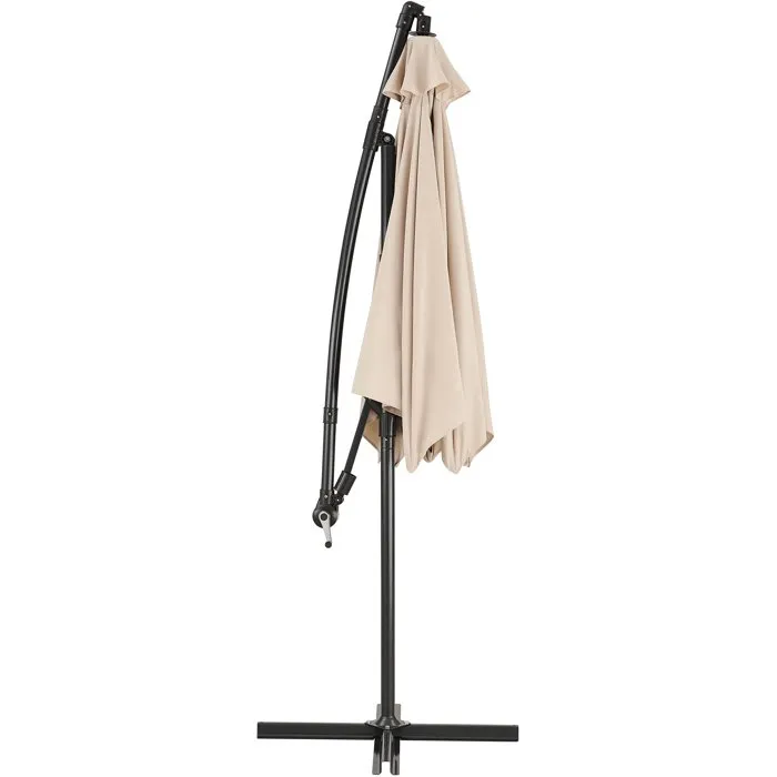 AUREA Parasol déporté Ø 3 m - Structure aluminium, toile polyester 180 g/m² - Crème - 6 baleines acier, ouverture par manivelle AUREA Parasol déporté Ø 3 m - Structure aluminium, toile polyester 180 g/m² - Crème - 6 baleines acier, ouverture par manivelle