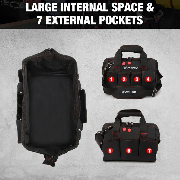 Sac à outils Workpro 30 x 18 x 20 cm Plastique 30 L 3 Sac à outils Workpro 30 x 18 x 20 cm Plastique 30 L 3