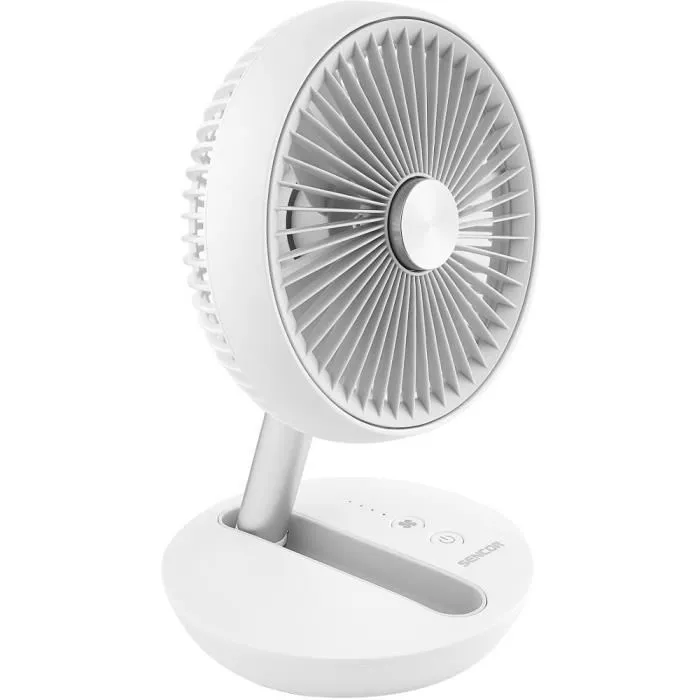 Sencor SFE 0773WH Ventilateur de bureau sans fil pliable, 18 cm, 4 vitesses, 15 h autonomie, batterie 4000 mAh, chargement USB-C, 36 dB Sencor SFE 0773WH Ventilateur de bureau sans fil pliable, 18 cm, 4 vitesses, 15 h autonomie, batterie 4000 mAh, chargement USB-C, 36 dB