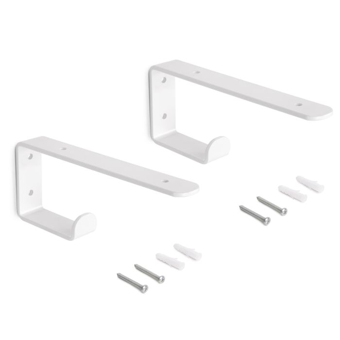 Emuca Jeu de supports pour étagères en bois Shelf avec cintre intégré, Acier, Peint en blanc 0 Emuca Jeu de supports pour étagères en bois Shelf avec cintre intégré, Acier, Peint en blanc 0