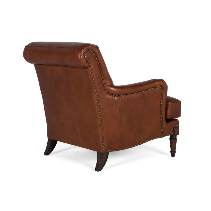 GINER Y COLOMER Fauteuil en Cuir Brun avec Accoudoirs et Pieds en Bois de Style Chippendale, Dimensions L94 x P82 x H88 cm - Intérieur 3