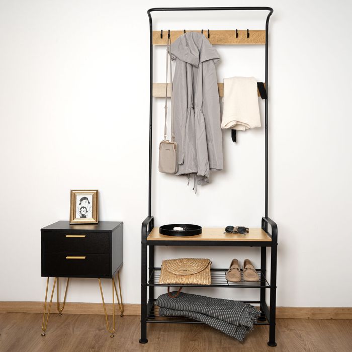 porte-manteaux Vinthera Moa Acier Noir 72 x 34 x 183 cm 2