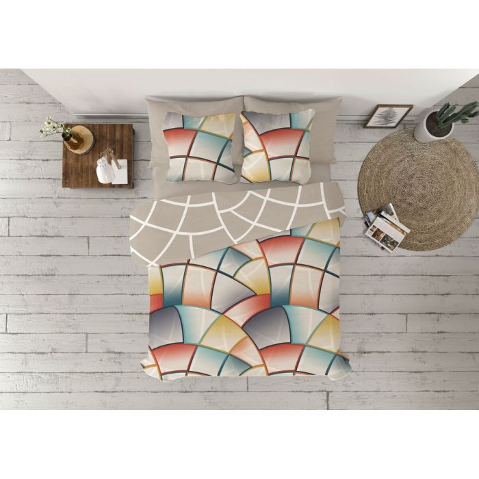 Housse de Couette Pierre Cardin Lucas Marron 144 Fils 150 x 230 cm 2