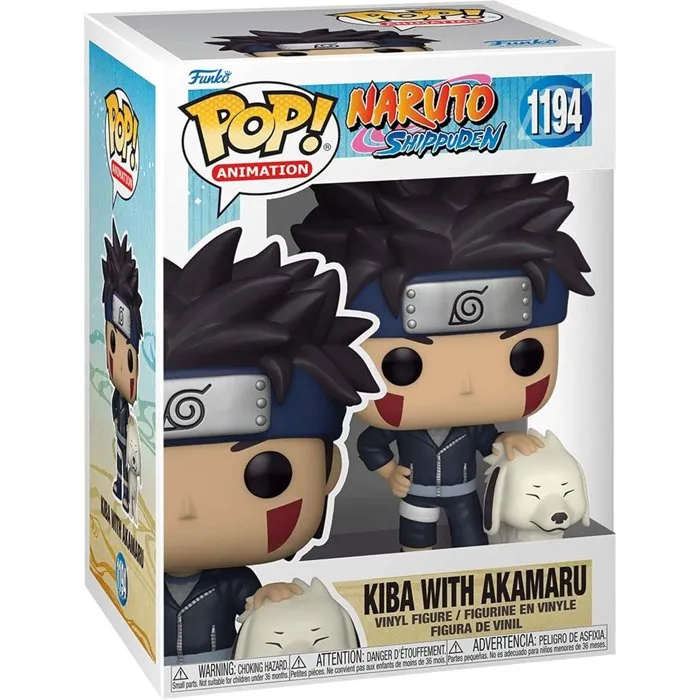 Funko Figurine Funko Pop! Vinyle - Naruto Shippuden : Kiba Inuzuka avec Akamaru - Sous licence officielle