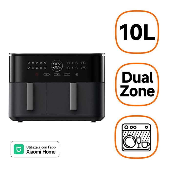 Friteuse à Air Xiaomi DUAL ZONE AF 10L Noir 2700 W 10 L 0 Friteuse à Air Xiaomi DUAL ZONE AF 10L Noir 2700 W 10 L 0