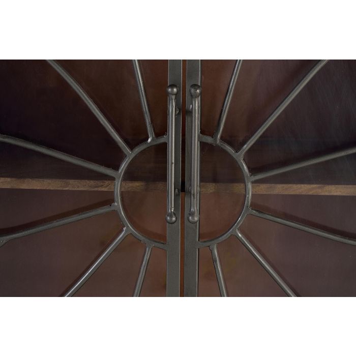 GINER Y COLOMER - Buffet en bois de manguier vieilli marron avec 3 tiroirs et 2 portes métalliques - 140 x 40 x 96 cm 4 GINER Y COLOMER - Buffet en bois de manguier vieilli marron avec 3 tiroirs et 2 portes métalliques - 140 x 40 x 96 cm 4