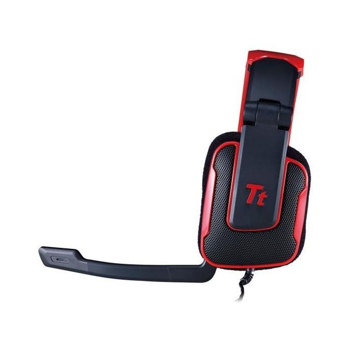 Thermaltake Tt eSPORTS Shock Casque Gaming Filaire avec Microphone Démontable, Noir et Rouge, Réponse 20-2000 Hz, 3.5 mm
