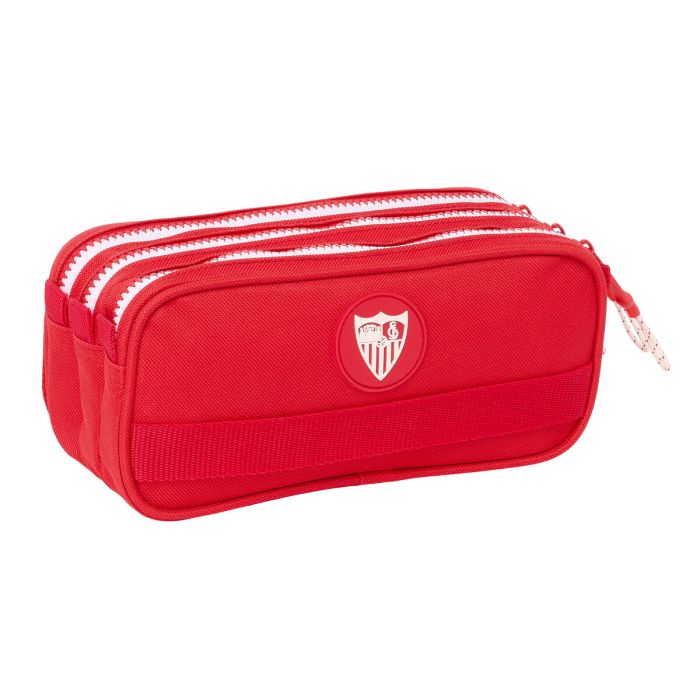 Trousse Fourre-Tout Triple Sevilla Fútbol Club Rouge 21,5 x 10 x 8 cm 2