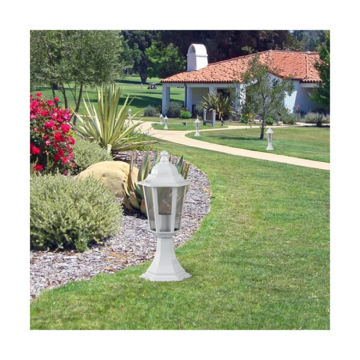 RABALUX Lampe de Sol Extérieur "Velence" Classique Blanc Métal IP43 1xE27 RAB-8205 2