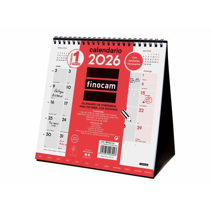 Calendrier de bureau Finocam Papier 19 x 19 cm