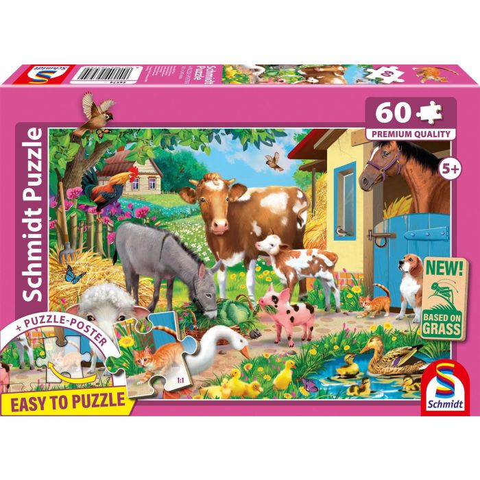 Schmidt Spiele Puzzle Animaux de la ferme, 60 pièces, Dès 5 ans Schmidt Spiele Puzzle Animaux de la ferme, 60 pièces, Dès 5 ans
