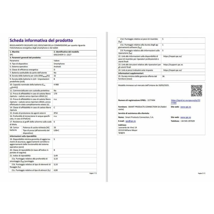 Smartphone SPC Discovery 3 6,8" 4 GB RAM 128 GB Noir Unisoc 2