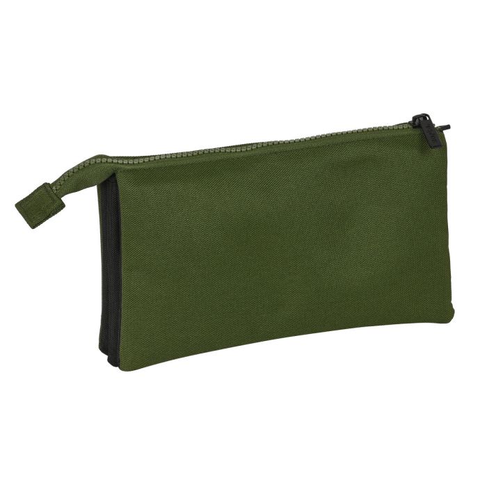 Trousse Fourre-Tout Triple Safta Dark forest Noir Vert 22 x 12 x 3 cm 1