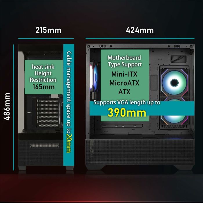 Boîtier ATX semi-tour BitFenix CETO Basic Blanc 9