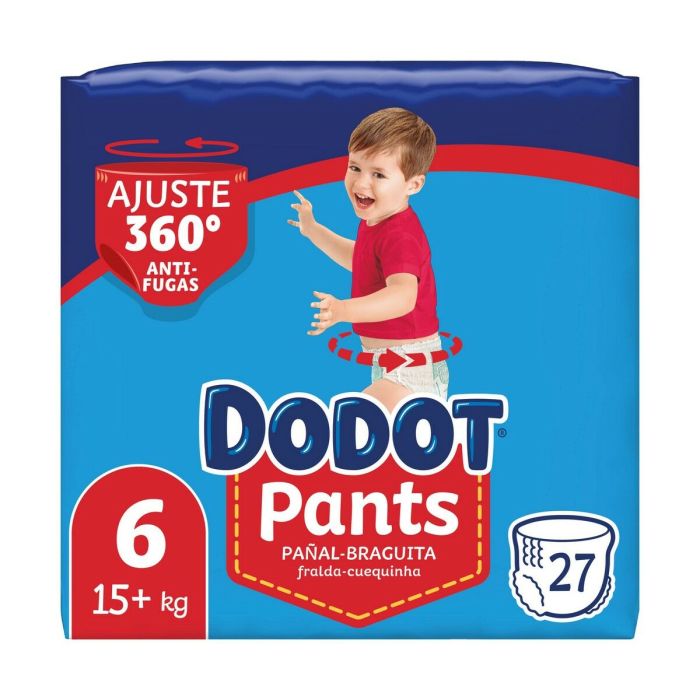 Dodot Culotte Pants Taille 6, 15+ kg, 27 Unités pour Bébés Unisexe