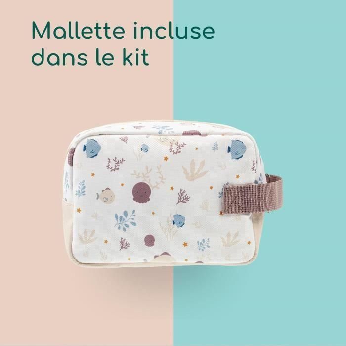 BEBECONFORT Trousse de toilette complete pour bébé, 8 produits pour 8 usages, sous l'océan 2 BEBECONFORT Trousse de toilette complete pour bébé, 8 produits pour 8 usages, sous l'océan 2