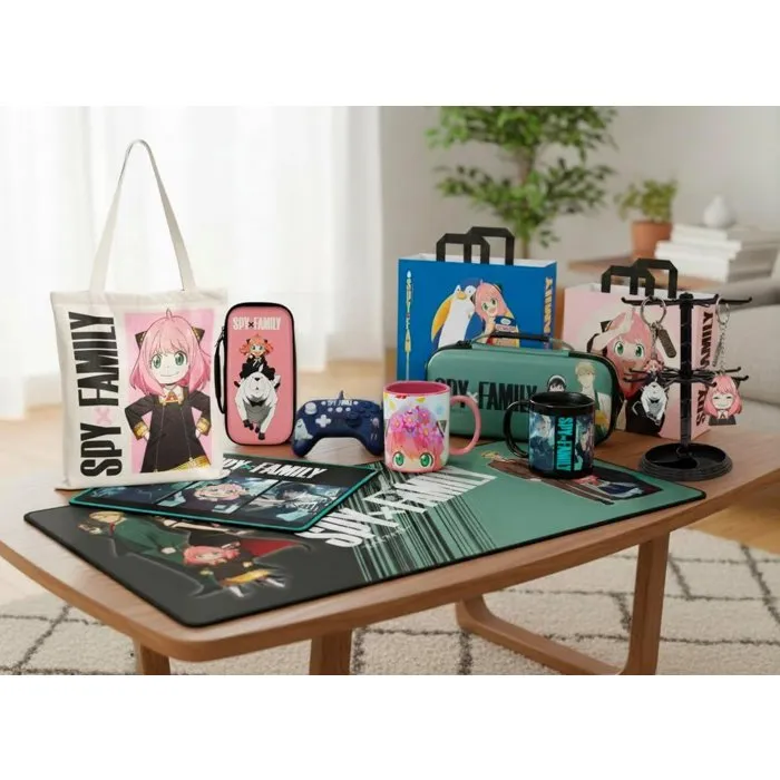 Konix Housse de Protection Transport pour Nintendo Switch, Nintendo Switch 2 et Switch OLED - Accessoires Rangement Cartouches - Design Spy x Family Anya et Bond Forger Rose