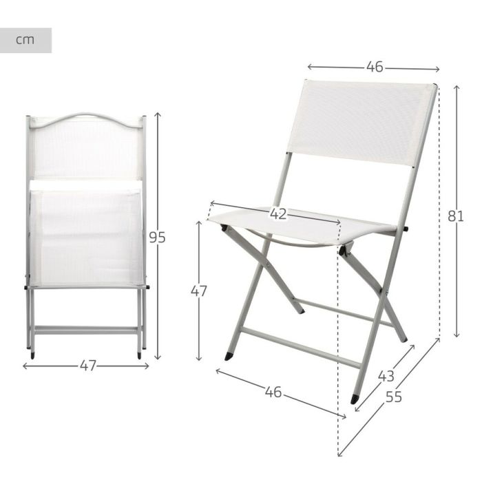 Chaise Pliante Aktive Blanc 46 x 81 x 55 cm (4 Unités) 3