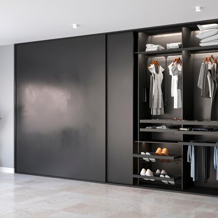 Emuca Kit de ferrures pour Flow 2 portes coulissantes et armoire à fermeture souple avec rails encastrés 2,35m, panneaux non inclus, Anodisé mat 3 Emuca Kit de ferrures pour Flow 2 portes coulissantes et armoire à fermeture souple avec rails encastrés 2,35m, panneaux non inclus, Anodisé mat 3