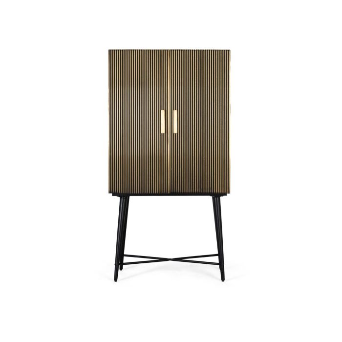 GINER Y COLOMER - Armoire 2 portes en bois de manguier et bronze avec plateau en marbre - 85x40x163 cm 0 GINER Y COLOMER - Armoire 2 portes en bois de manguier et bronze avec plateau en marbre - 85x40x163 cm 0