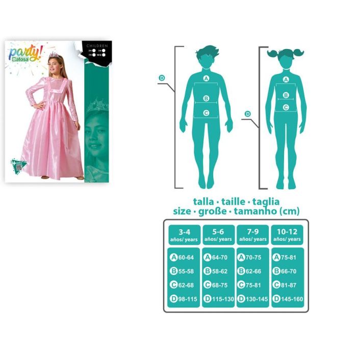 Déguisement Princesse Rose avec Motifs Papillons pour Enfant Fille - Âge 7 à 9 Ans - 2 Pièces (Jupe et Blouse) - En Polyester