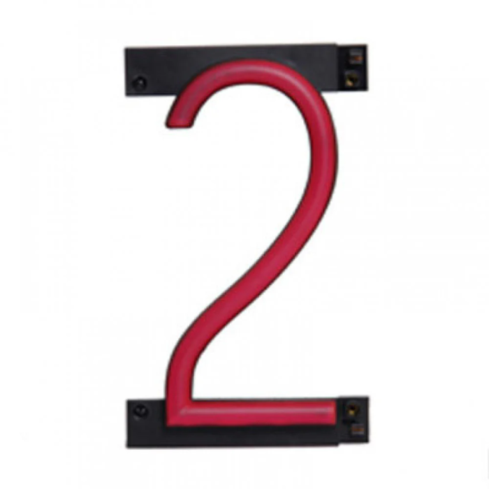 Lettre lumineuse LED Neon Numéro 2, Largeur 84mm, Hauteur 161mm, Profondeur 38mm 2