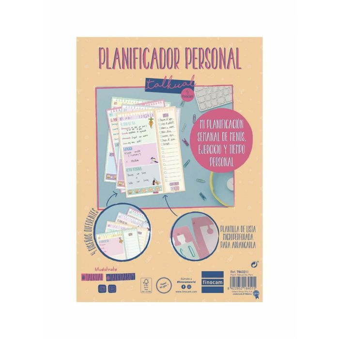 Planificateur quotidien Finocam TALKUAL 14,8 x 21 cm Blanc 1