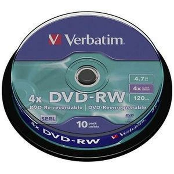 DVD-RW Verbatim DVDVER00072B 10 Unités
