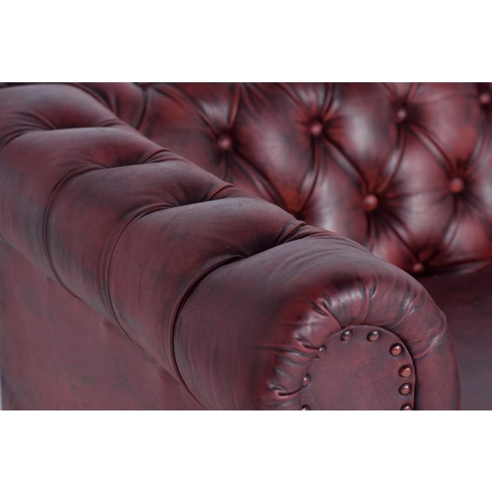 Giner y Colomer - Canapé Chester en cuir naturel marron 3 places - Patte 10 cm - Assise 54x54 cm - Hauteur d'assise 51 cm 5