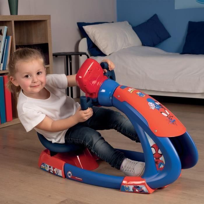 Smoby - Spidey - V8 Driver - Simulateur de conduite pour enfant - Siege ajustable - Sons et lumieres - Piles non incluses 3