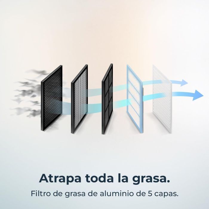 Hotte Conventionnelle Intégrable Cecotec Bolero Flux TIR 908000 Blanc Verre 90cm A++ 15