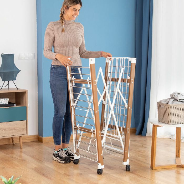 Étendoir Pliant Vertical à Roulettes Dreeyl InnovaGoods 38 Barres 9 Étendoir Pliant Vertical à Roulettes Dreeyl InnovaGoods 38 Barres 9