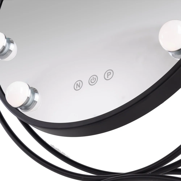 Miroir LED Maquillage Éclairé 48x43cm Noir Lumière Réglable Température de Couleur 2700-6500K SUN-KRS-430-B 1