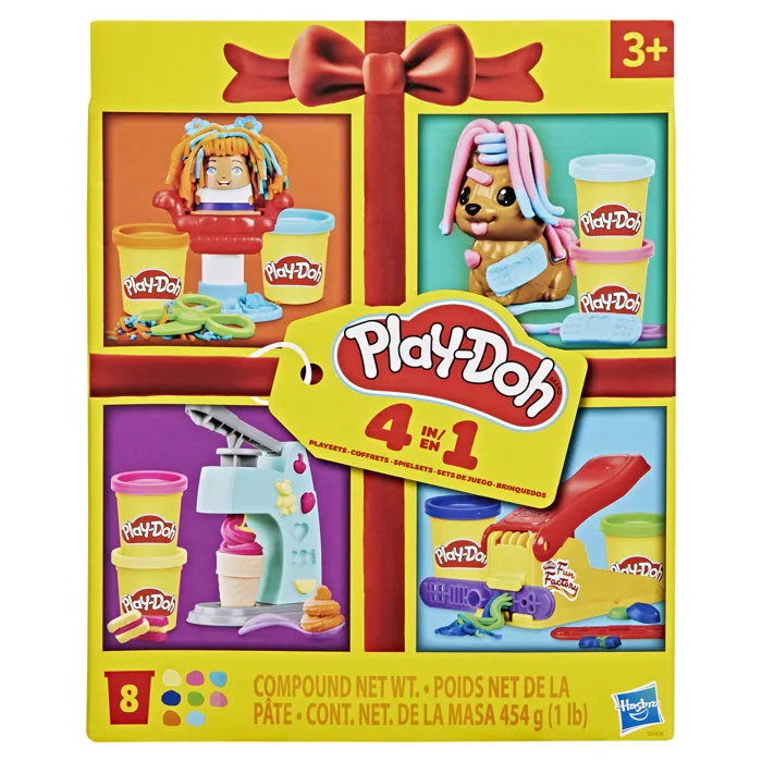 Playdoh 4 Mini Coffrets Classiques Loisirs Créatifs Enfant Dès 3 Ans (Coffret Coiffeur, Vétérinaire, Glaces, Fun Factory) Playdoh 4 Mini Coffrets Classiques Loisirs Créatifs Enfant Dès 3 Ans (Coffret Coiffeur, Vétérinaire, Glaces, Fun Factory)