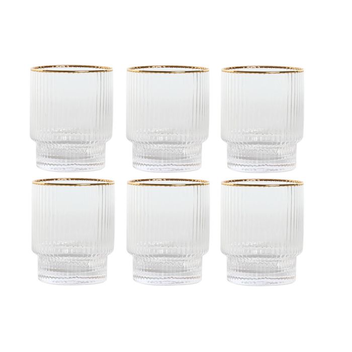 Set de Verres Home ESPRIT Transparent Doré Verre 320 ml (6 Unités) 0 Set de Verres Home ESPRIT Transparent Doré Verre 320 ml (6 Unités) 0