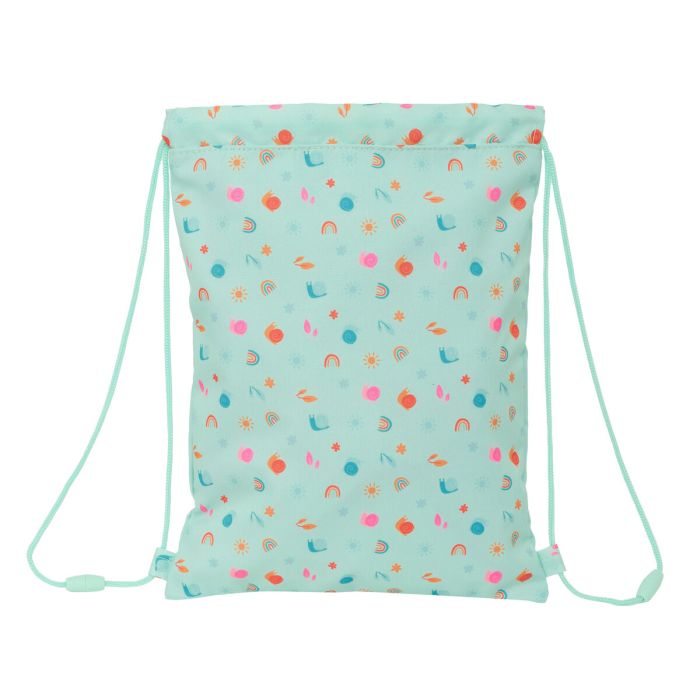 Sac à dos serré par des ficelles Safta Caracol Turquoise 26 x 34 x 1 cm 3