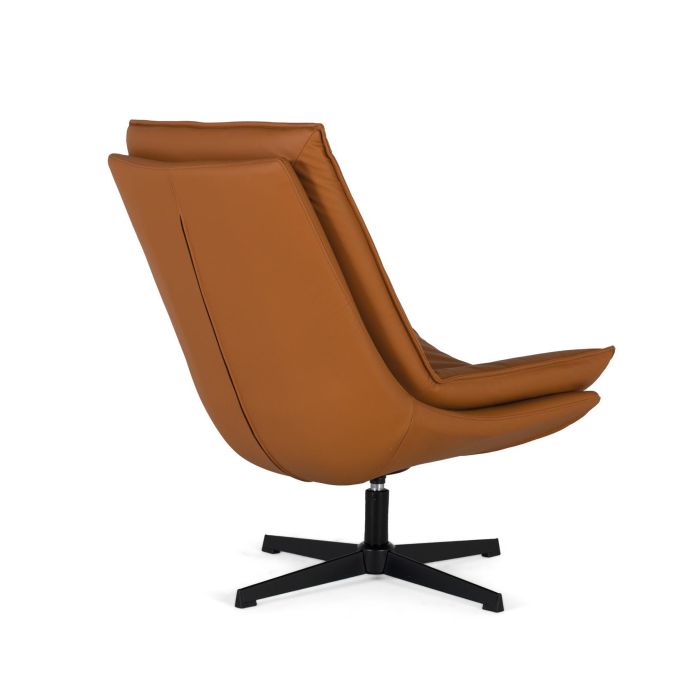 GINER Y COLOMER - Fauteuil de bureau tournant avec dossier capitonné en simili cuir PU couleur camel, dimensions dossier 60x53 cm et assise 63x53 cm 3 GINER Y COLOMER - Fauteuil de bureau tournant avec dossier capitonné en simili cuir PU couleur camel, dimensions dossier 60x53 cm et assise 63x53 cm 3