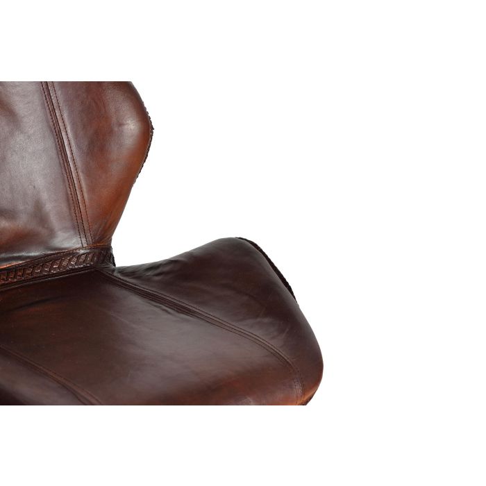 Giner y Colomer - Set de 2 Tabourets de Bar en Cuir Naturel Brun avec Pieds en Métal - Hauteur d'Assise 72 cm 5 Giner y Colomer - Set de 2 Tabourets de Bar en Cuir Naturel Brun avec Pieds en Métal - Hauteur d'Assise 72 cm 5