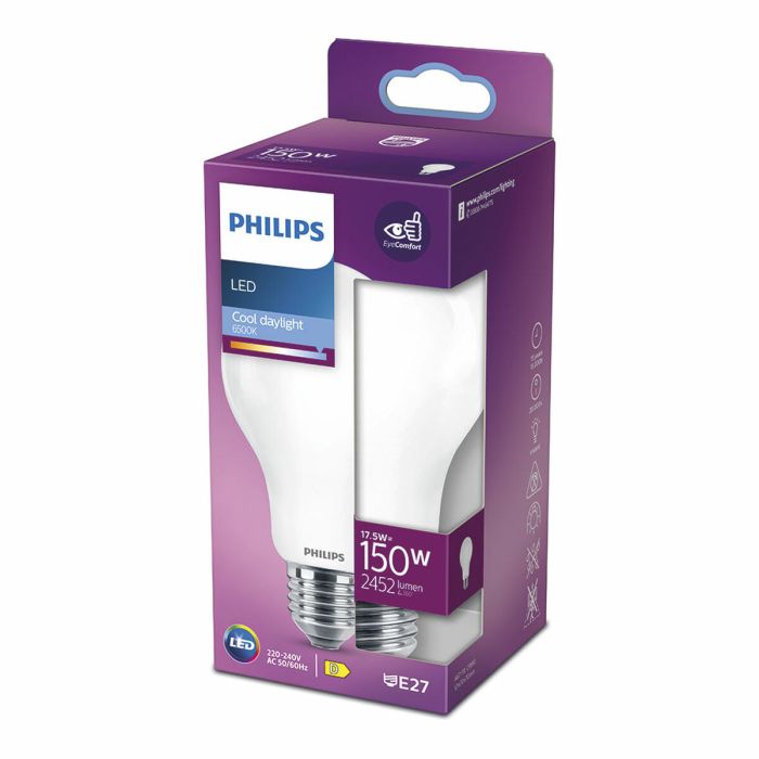 Lampe LED Philips D 150 W 17,5 W E27 2452 lm 7,5 x 12,1 cm (6500 K) 2 Lampe LED Philips D 150 W 17,5 W E27 2452 lm 7,5 x 12,1 cm (6500 K) 2